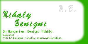 mihaly benigni business card